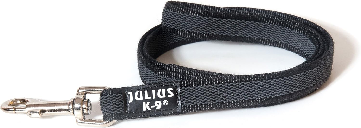 Picture of Julius-K9 IDC Color & Gray gumierte Leine, 14 mm x 1,2 m mit Schlaufe, Schwarz-Grau